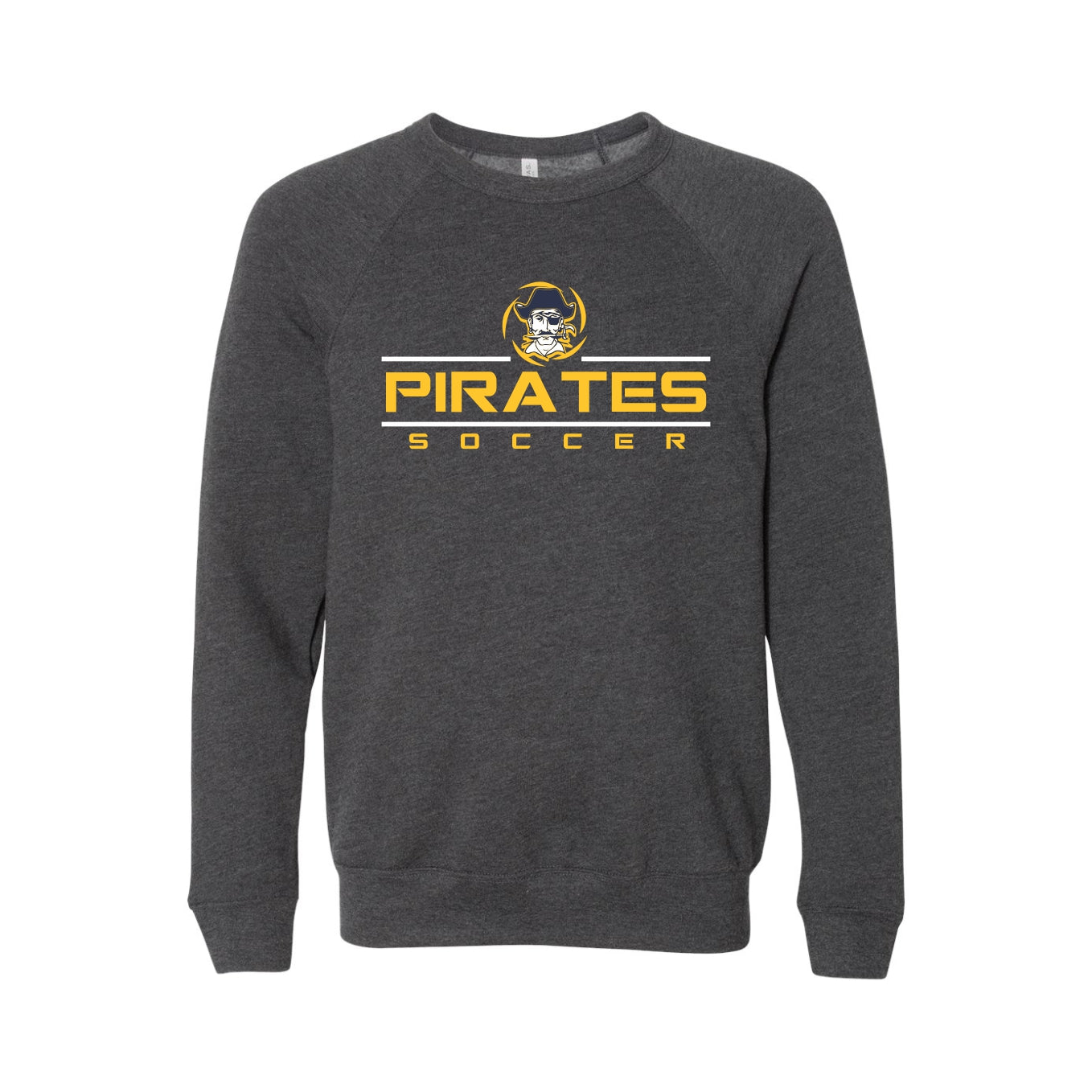 Pirate Girls Soccer -- Fleece Bella Crew -- Adult/Youth -- Dark Grey Heather