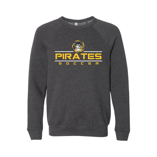 Pirate Girls Soccer -- Fleece Bella Crew -- Adult/Youth -- Dark Grey Heather